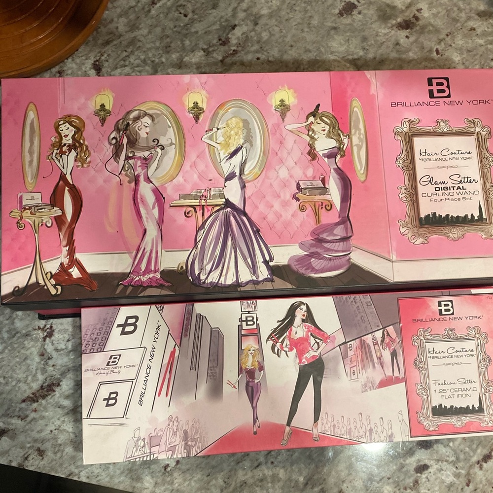 Brilliance New York Curling wand 4 barrel sizes and Flat Iron